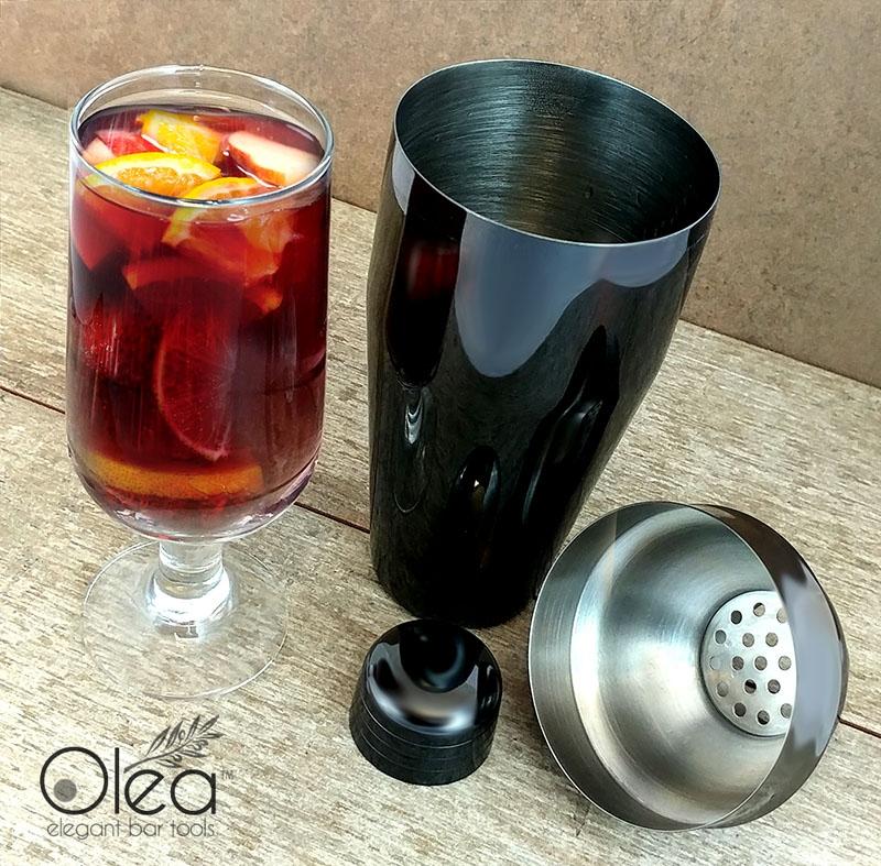 Olea™ Gunmetal Plated 3-Piece Cocktail Shaker Deluxe - 24 ounce - Image 2