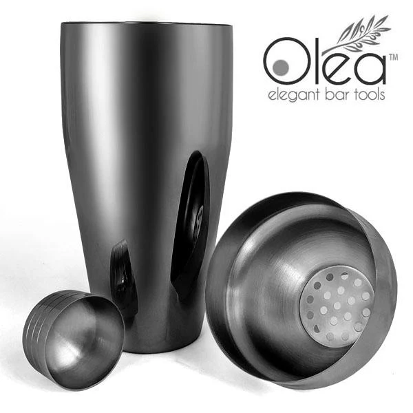 Olea™ Gunmetal Plated 3-Piece Cocktail Shaker Deluxe - 24 ounce - Image 3