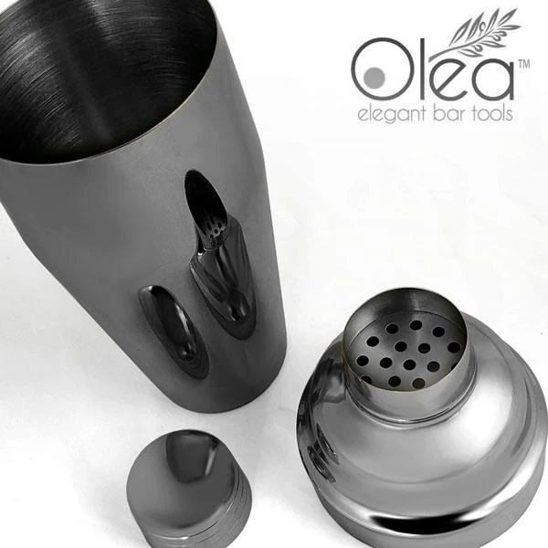 Olea™ Gunmetal Plated 3-Piece Cocktail Shaker Deluxe - 24 ounce - Image 4
