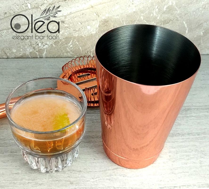 Olea™ 16oz Weighted Cocktail Shaker - Copper Plated - Image 2