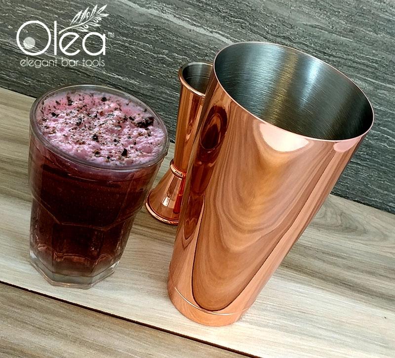 Olea™ Weighted Cocktail Shaker - Copper Plated - (28 oz) - Image 2