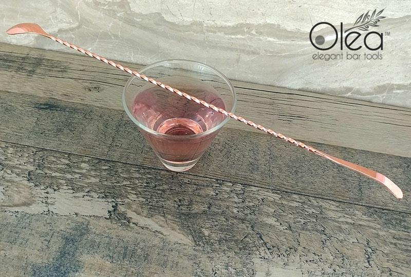 Olea™ Bar Spoon - Copper Plated with Bent Tip (40cm) - Image 3