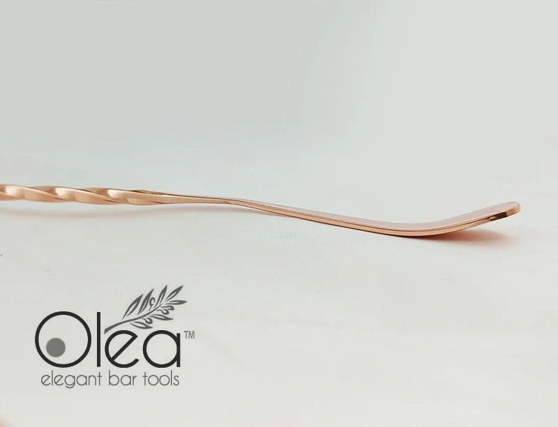 Olea™ Bar Spoon - Copper Plated with Bent Tip (40cm) - Image 8