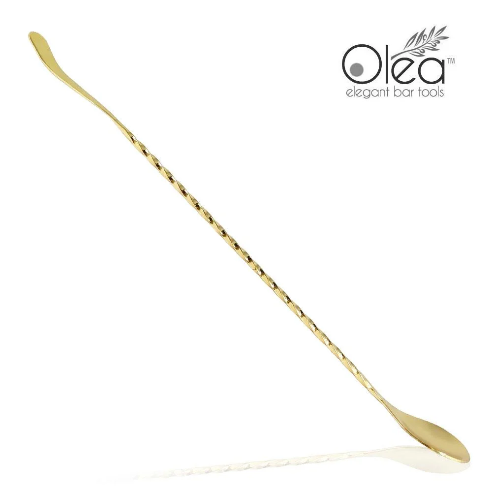 Olea™ Bar Spoon - Gold Plated with Bent Tip (30cm)