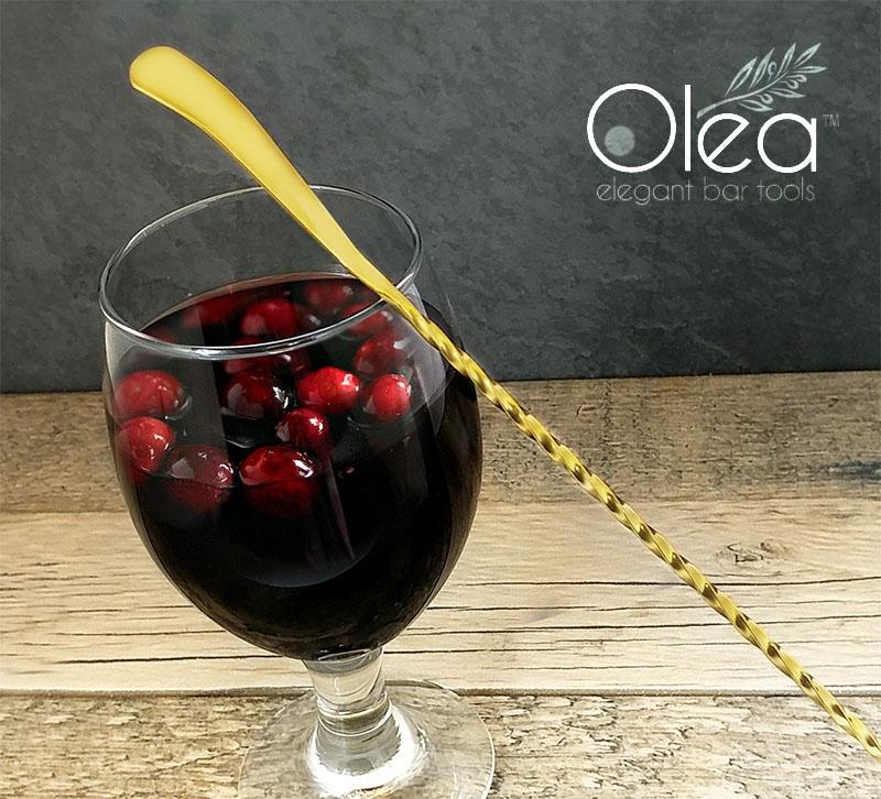 Olea™ Bar Spoon - Gold Plated with Bent Tip (30cm) - Image 2