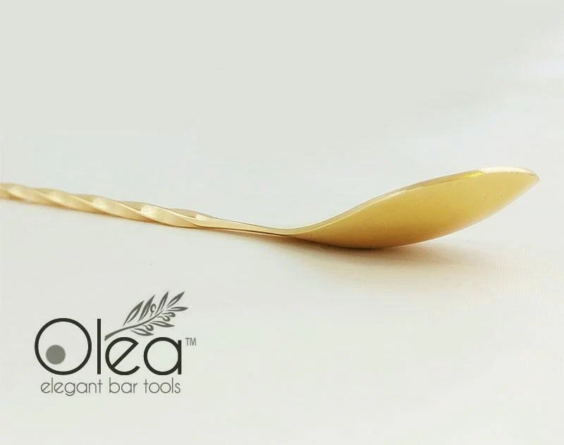 Olea™ Bar Spoon - Gold Plated with Bent Tip (30cm) - Image 6