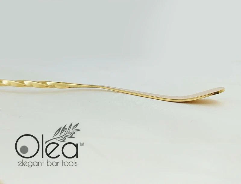 Olea™ Bar Spoon - Gold Plated with Bent Tip (40cm) - Image 6