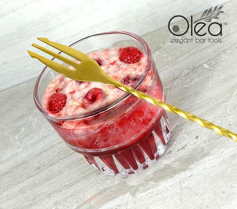 Olea™ Bar Spoon - Gold Plated with Trident Fork Tip (30cm) - Image 2