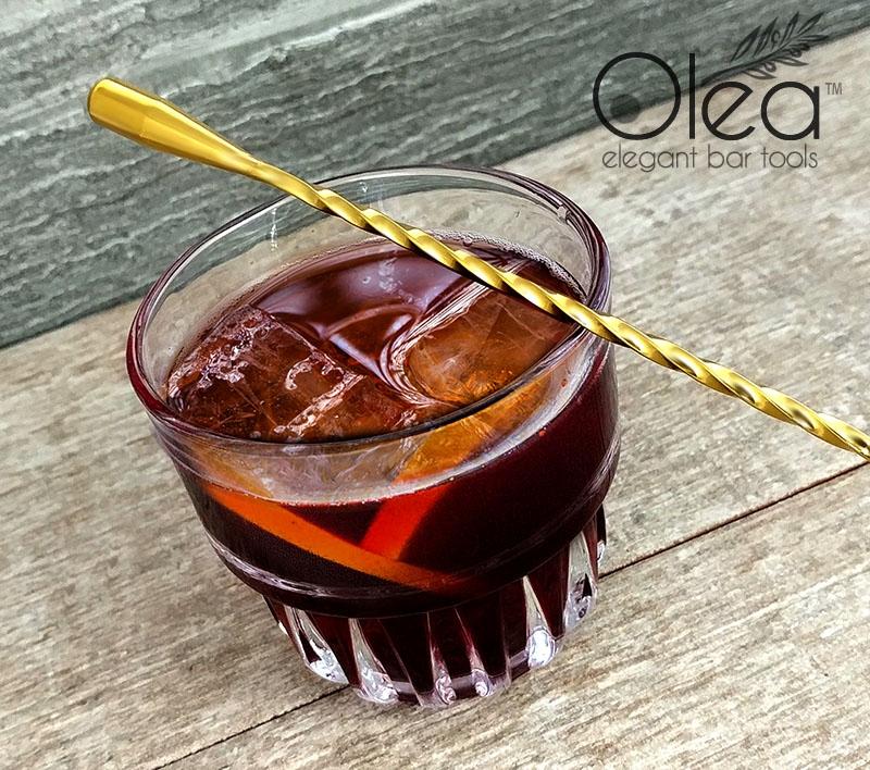 Olea™ Bar Spoon - Gold Plated with Weighted Tip (30cm) - Image 2