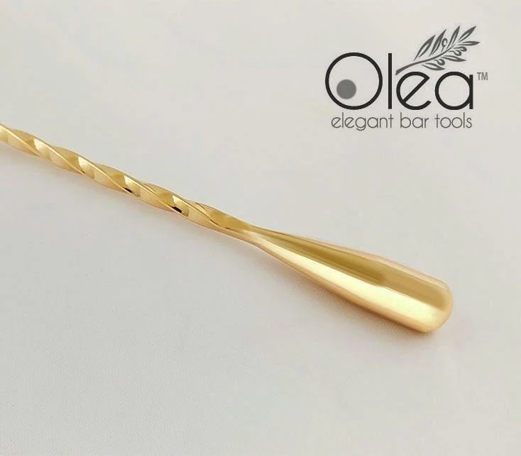 Olea™ Bar Spoon - Gold Plated with Weighted Tip (30cm) - Image 6
