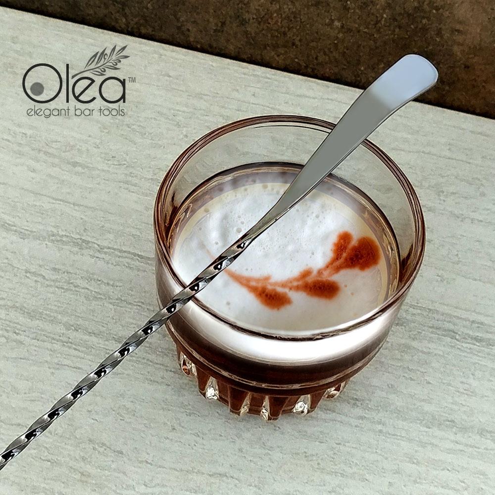 Olea™ Bar Spoon - Gunmetal Plated with Bent Tip (30cm) - Image 2