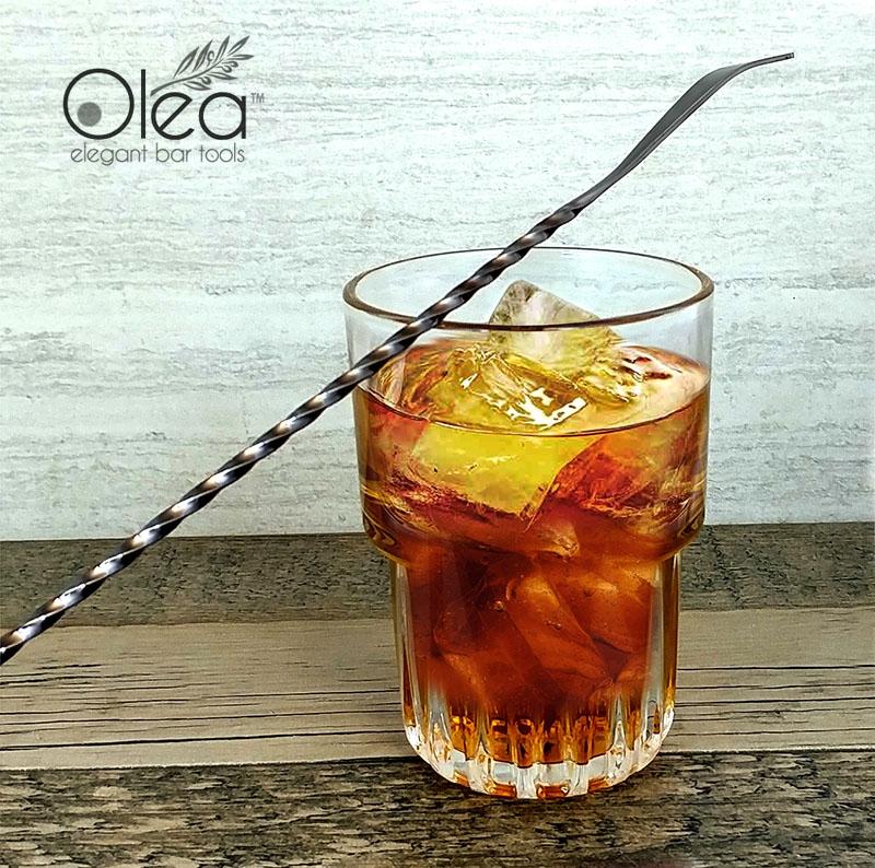 Olea™ Bar Spoon - Gunmetal Plated with Bent Tip (40cm) - Image 2