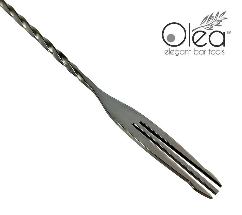 Olea™ Bar Spoon - Gunmetal Plated with Trident Fork Tip (40cm) - Image 6
