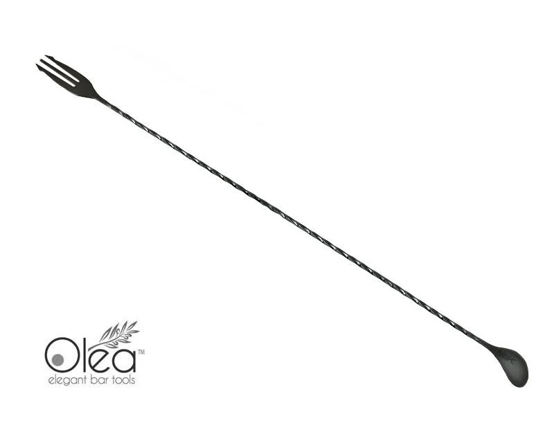 Olea™ Bar Spoon - Gunmetal Plated with Trident Fork Tip (50cm) - Image 3