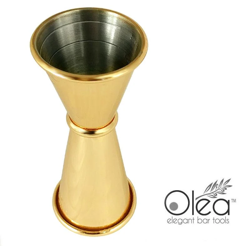 Olea™ Gold Plated Japanese Tall Jigger - (1 1/2oz X 1oz) - Image 3