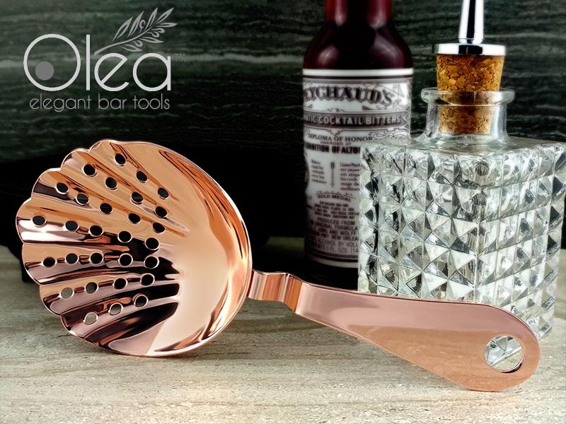 Olea™ Shell Julep Cocktail Strainer (Copper Plated) - Image 3
