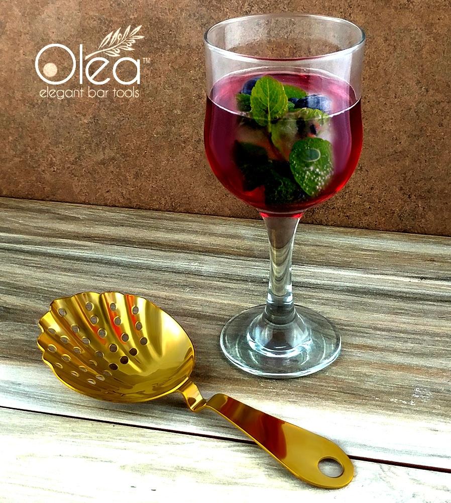 Olea™ Shell Julep Cocktail Strainer (Gold Plated) - Image 3