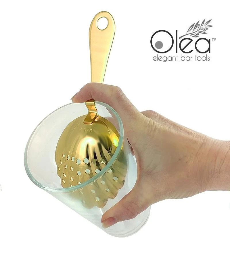 Olea™ Shell Julep Cocktail Strainer (Gold Plated) - Image 6