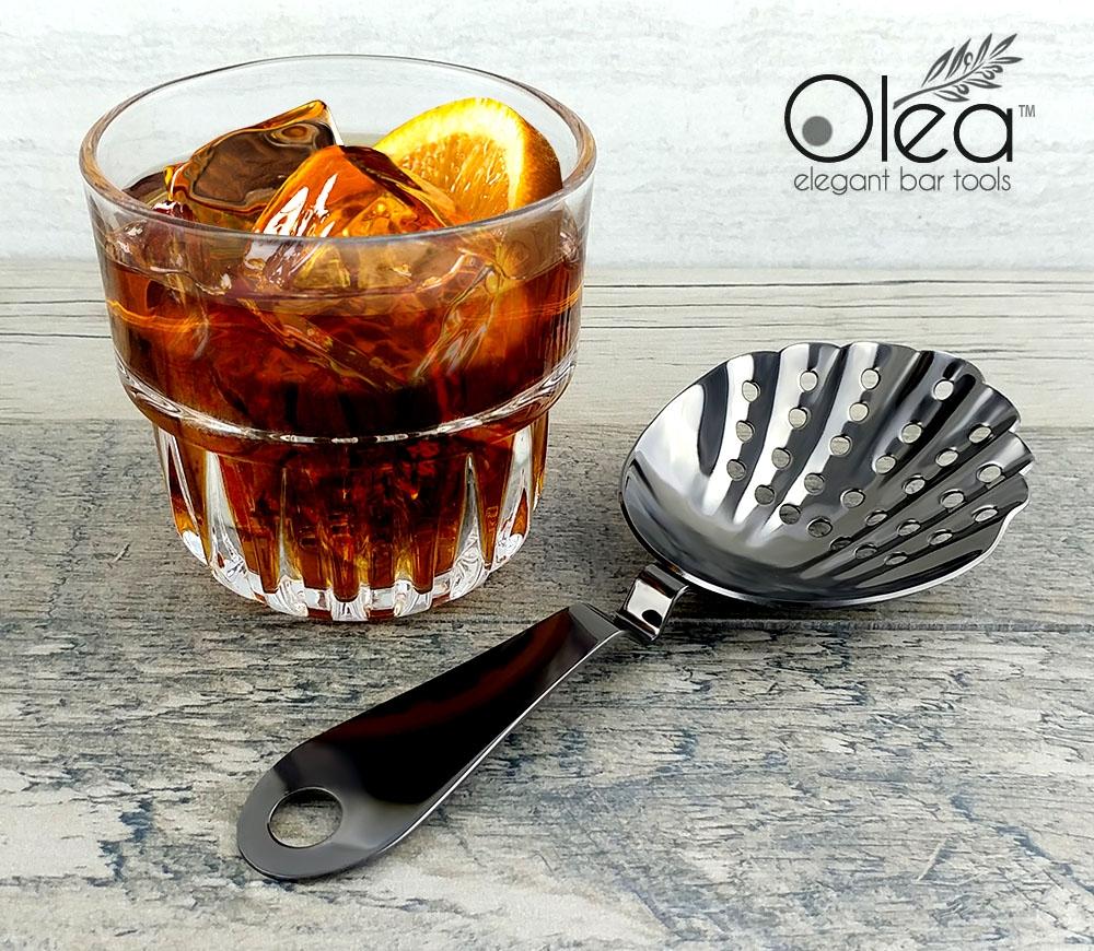 Olea™ Shell Julep Cocktail Strainer (Gunmetal Plated) - Image 2