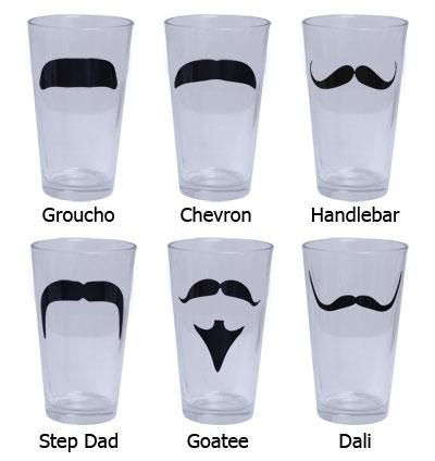 6 Pack of Mustache Pint Glasses - Image 3