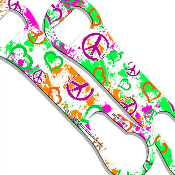 Painted Peace & Love V-Rod® Bottle Opener