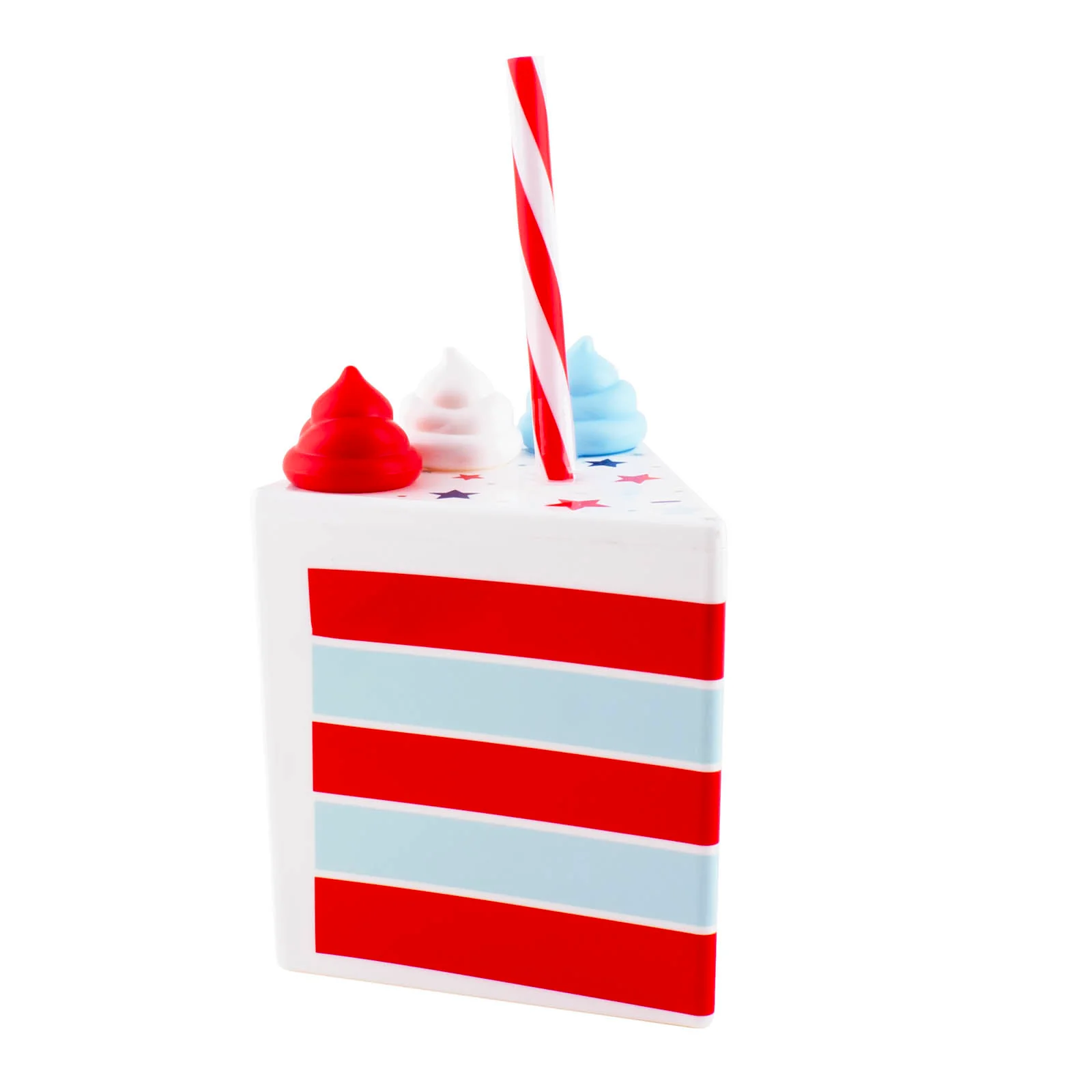 Patriotic Cake Novelty Cup W/Lid & Straw - 12 ounce (Set of 6)