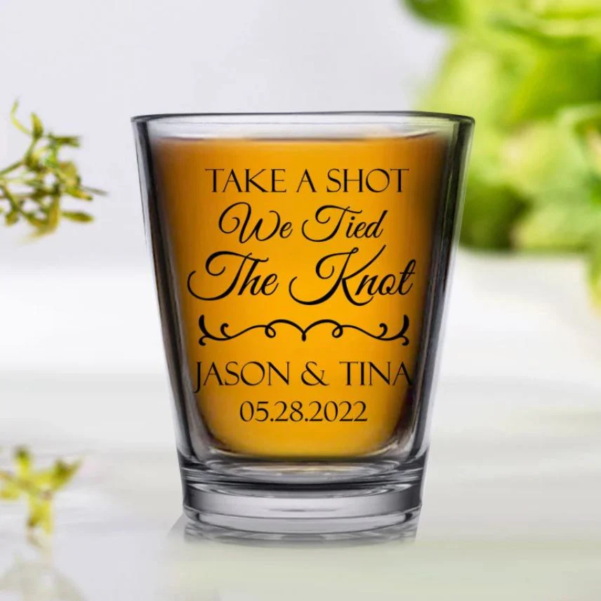 Personalized wedding shot glasses - Take A Shot We Tied The Knot - Image 2