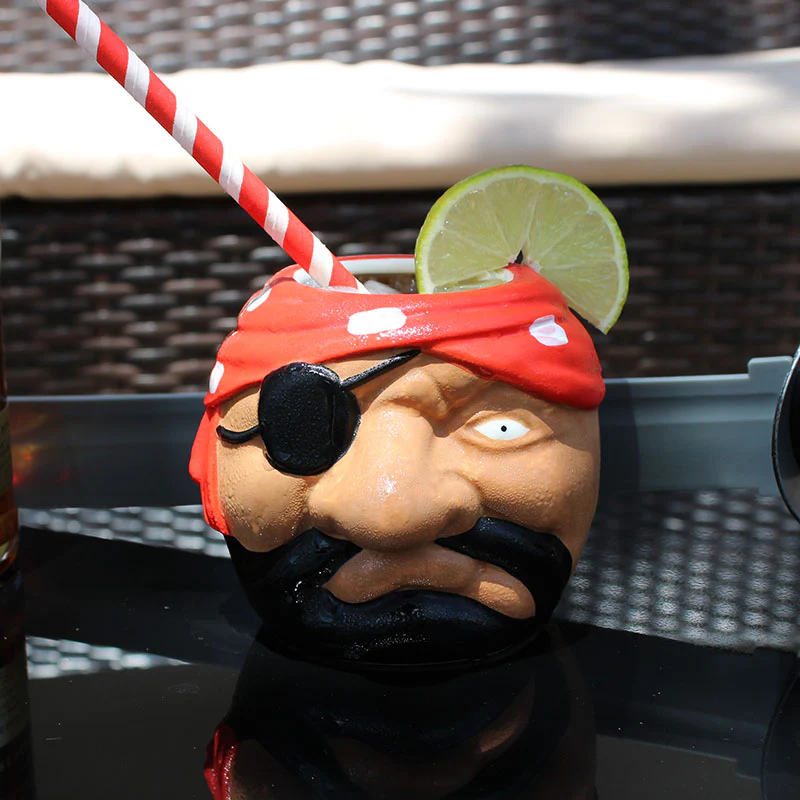 Pirate Head Tiki Mug - 16 ounce - Image 2