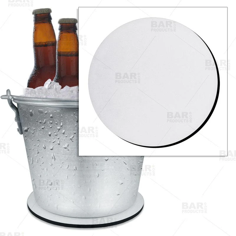 Plain White Beer Bucket Coaster - 8.75" Diameter (Reuseable)
