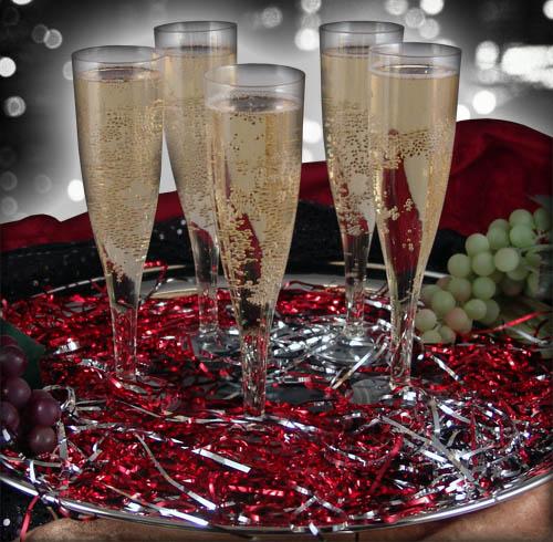 Plastic Champagne Flutes - Set of 10