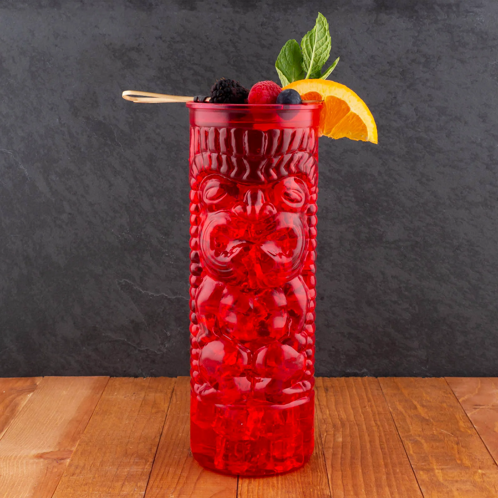 Plastic Tiki Cup - Red - 28oz - Image 2