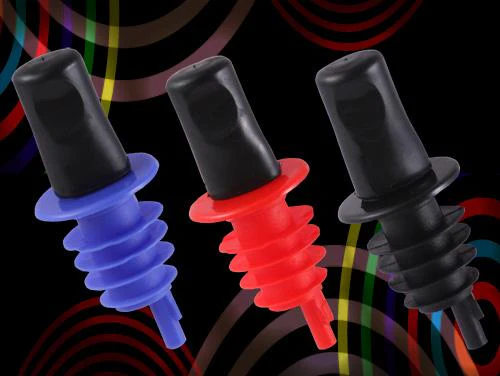 Plastic w/ Dust Cap Liquor Pourers - Packs of 12 - Color Options - Image 5