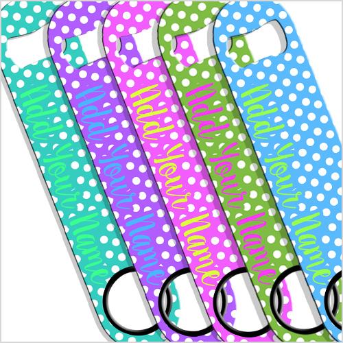 Polka Dots SPEED Bottle Opener - ADD YOUR NAME