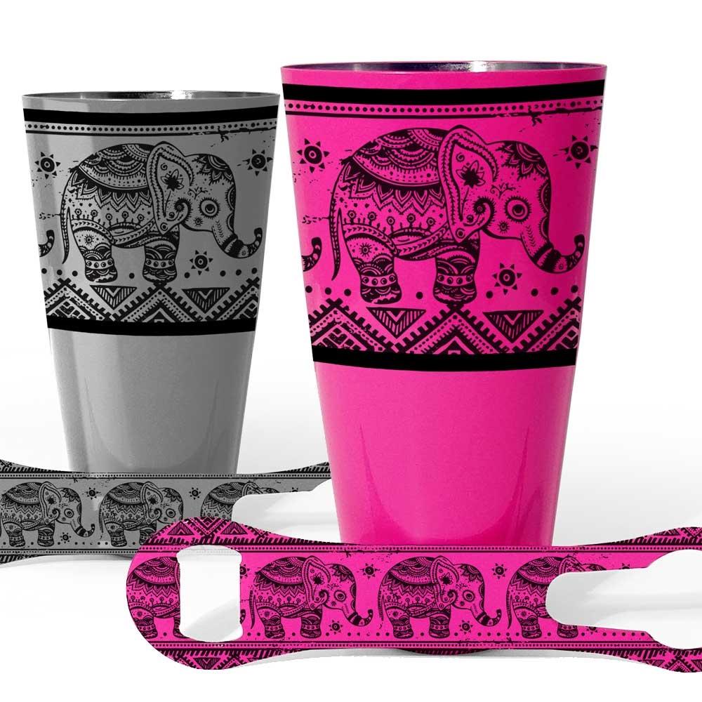 Cocktail Shaker and V-Rod® Bar Set - Elephants - Color Options