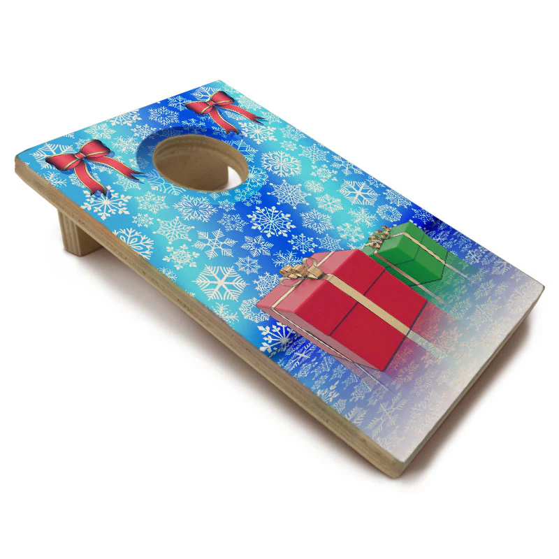 Quarter Master - Tabletop Cornhole Game with Quarters - Snowflakes and Gifts - Image 3