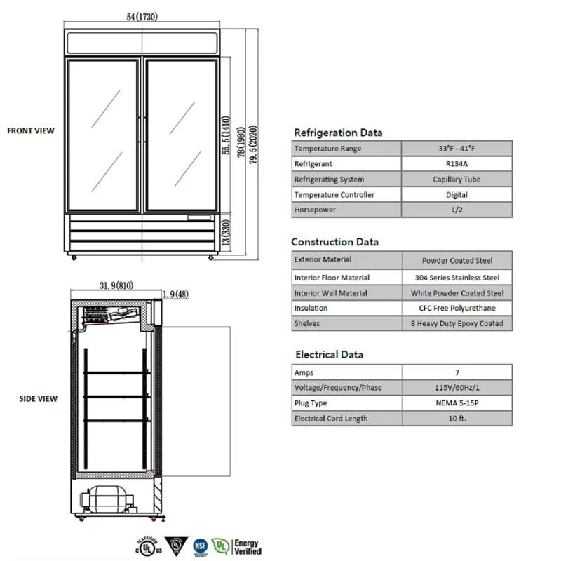 Refrigerator - Swing Glass Door - 48 CU. FT. - Image 2