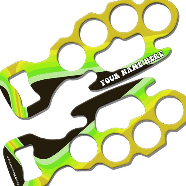 Retro Lines Knuckle Buster Bottle Opener - ADD YOUR NAME - Image 3