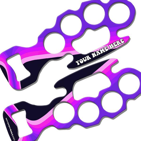 Retro Lines Knuckle Buster Bottle Opener - ADD YOUR NAME - Image 4