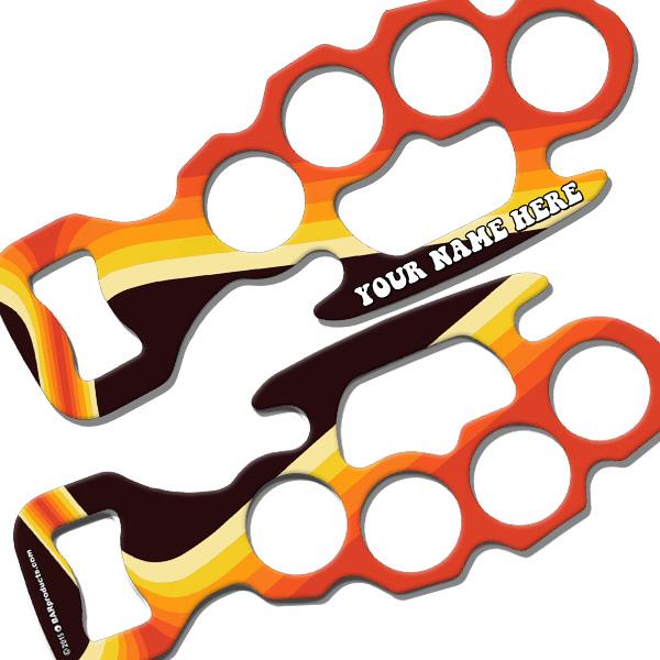 Retro Lines Knuckle Buster Bottle Opener - ADD YOUR NAME - Image 5