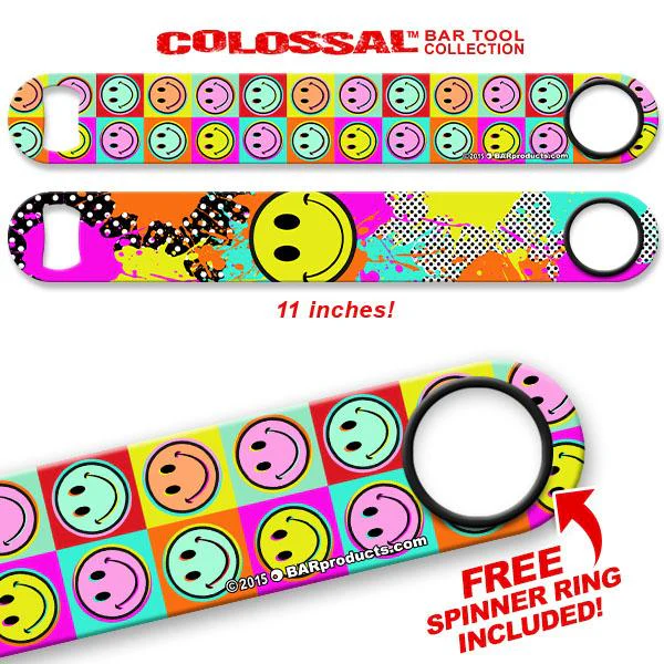Retro Smile Kolorcoat™ 11" Long COLOSSAL™ Speed Bottle Opener