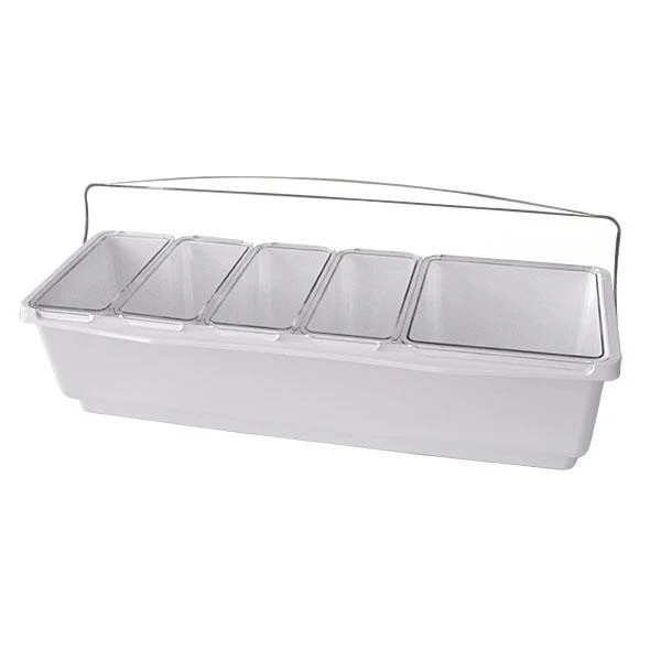 Roll Top Condiment Holder w/ Four 1 Quart Inserts & One 2 Quart - Image 3