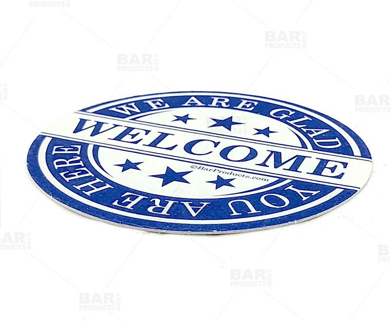 Round Drink Coasters "We Are Glad You Are Here" 3.5 inch Diameter - Pack of 250 - Image 5