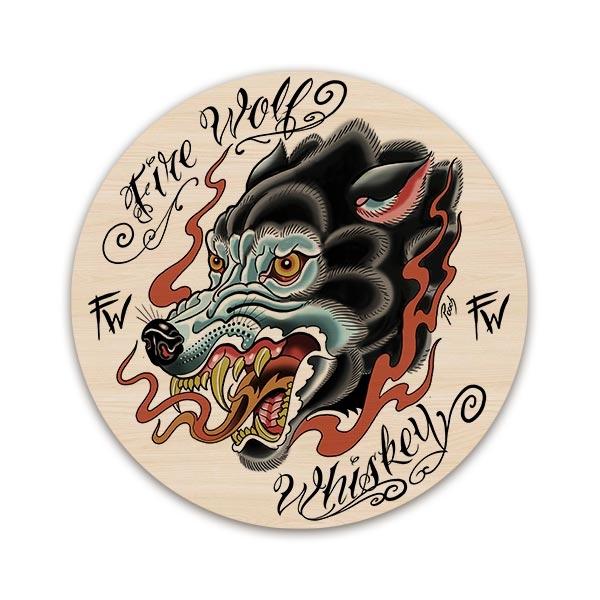 Round Wooden Table Top - Two Sizes Available - Fire Wolf Whiskey - Image 2
