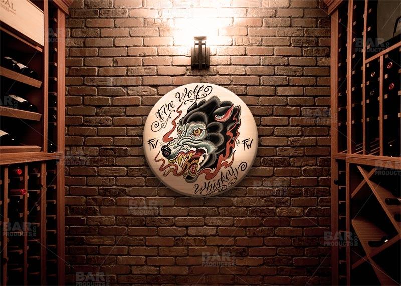 Round Wooden Table Top - Two Sizes Available - Fire Wolf Whiskey - Image 3