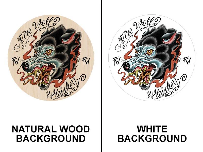 Round Wooden Table Top - Two Sizes Available - Fire Wolf Whiskey - Image 4