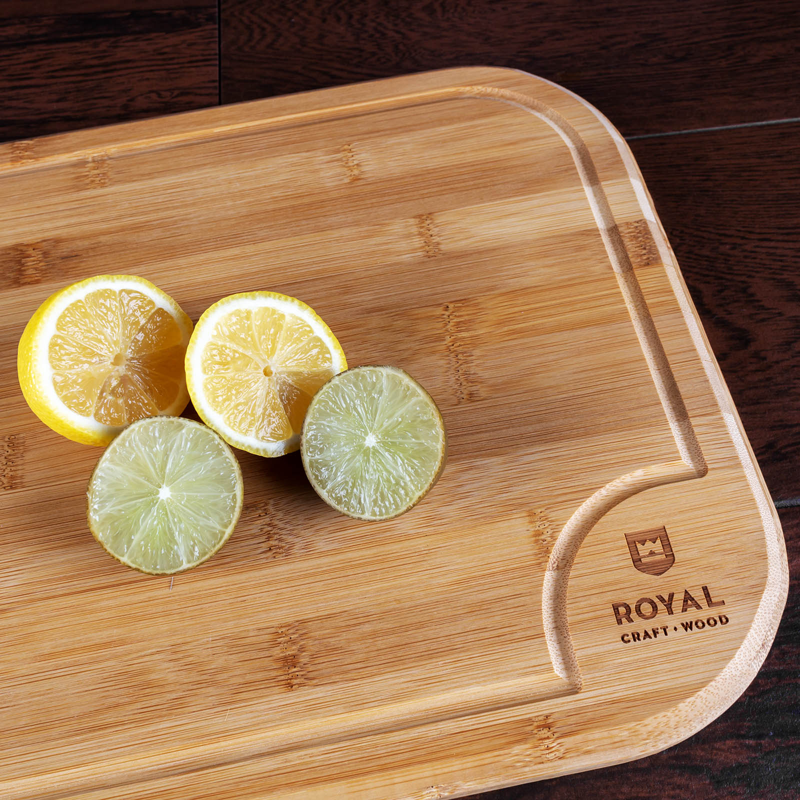 Rounded Cutting Board - Bamboo - 18" x 12" - Image 3