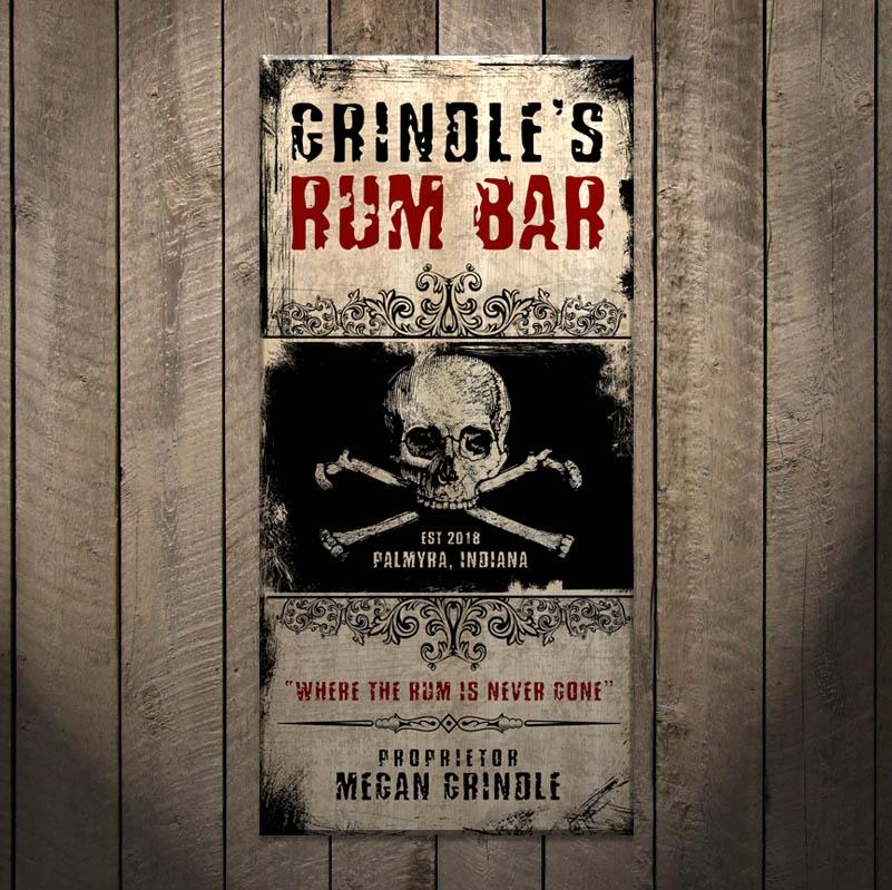 Rum Bar- CUSTOMIZABLE Large Vintage Wooden Bar Sign - 11 3/4" x 23 3/4" - Image 2