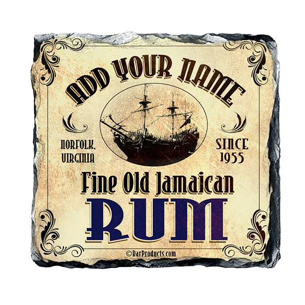 Rum Themed CUSTOMIZABLE Rock Slate Coaster - Image 4