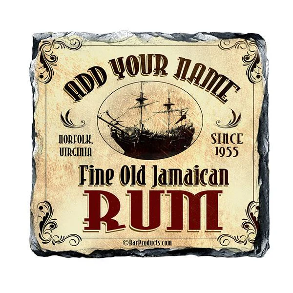 Rum Themed CUSTOMIZABLE Rock Slate Coaster - Image 5
