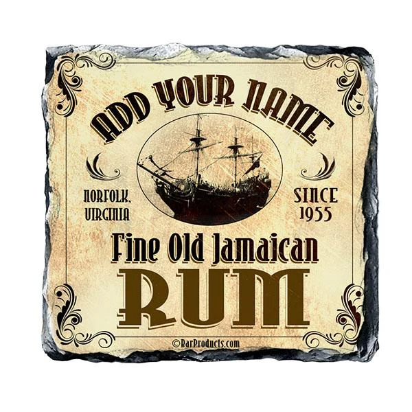 Rum Themed CUSTOMIZABLE Rock Slate Coaster - Image 7
